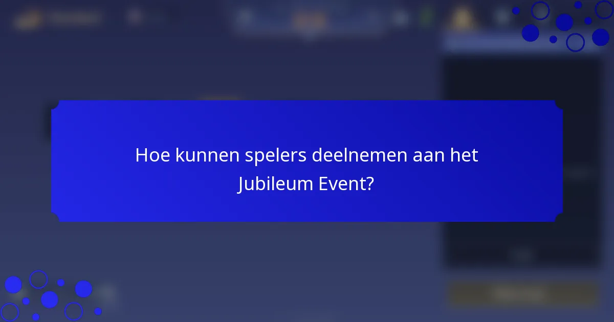 Hoe kunnen spelers deelnemen aan het Jubileum Event?