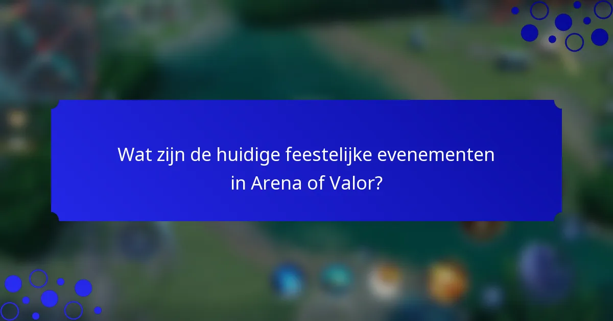 Wat zijn de huidige feestelijke evenementen in Arena of Valor?